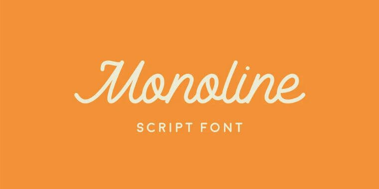 Appearance of Monoline Script Font