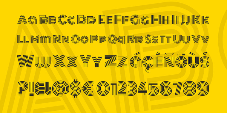 Letters Overview of Monoton Font