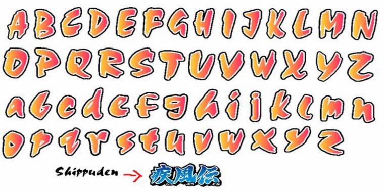 Naruto Font Letters