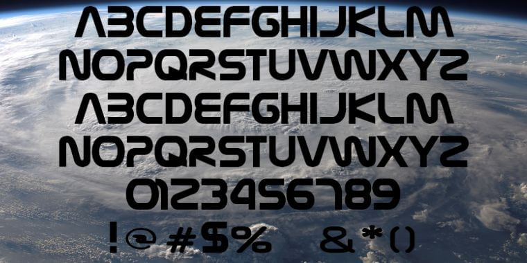 Letters Overview of Nasa Font