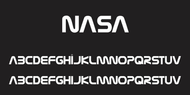 Appearance of Nasa Font