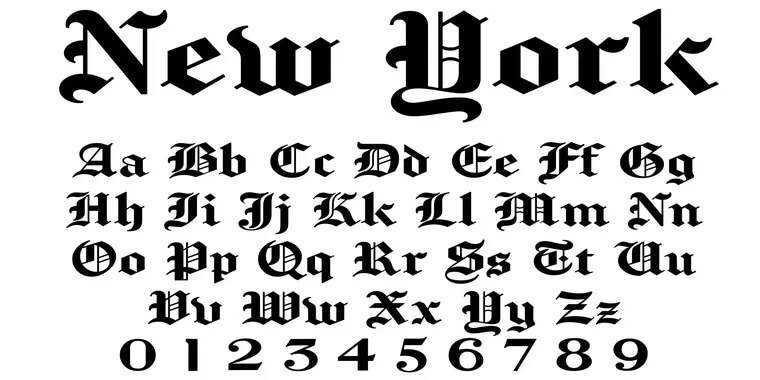 New York Times Font Letters