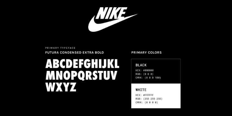 Letters Overview of Nike Font