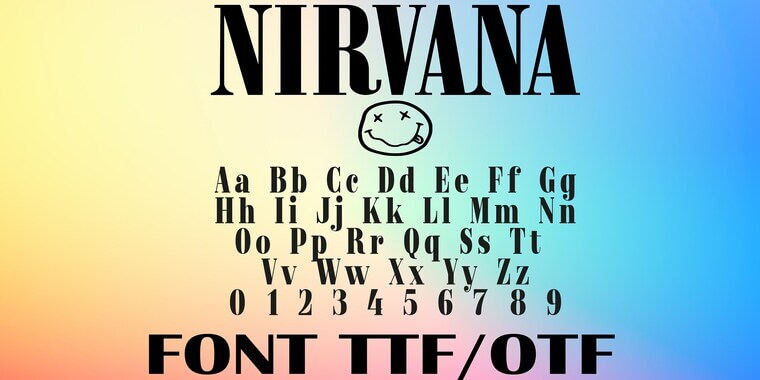 Nirvana Font Letters