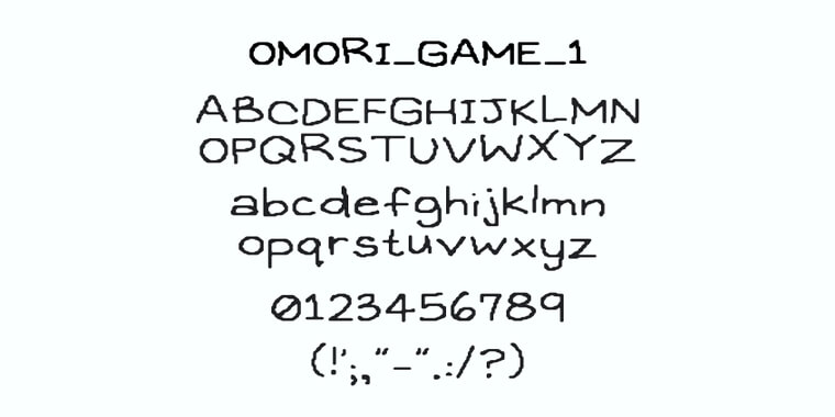 Omori Font Letters