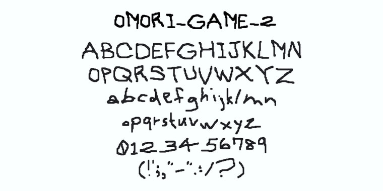 Omori Font Appearance