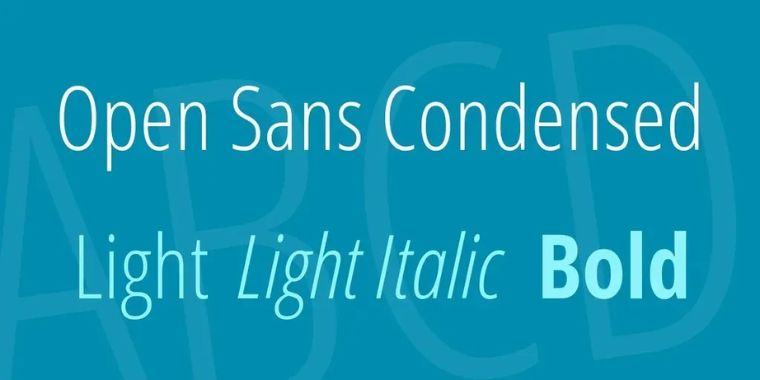 Weight and Styles of Open Sans Condensed Font