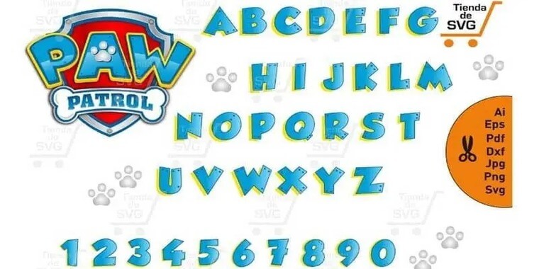 Letters Overview of Paw Patrol Font