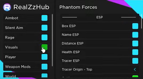 Phantom Forces GUI RealZzHub pic 2 for Roblox