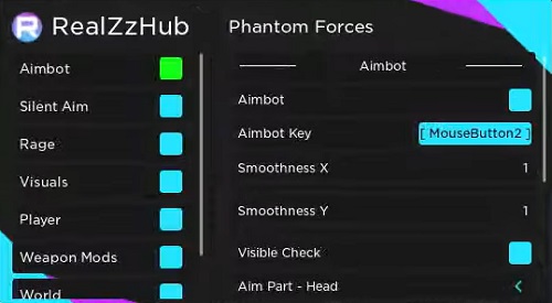 Phantom Forces GUI RealZzHub pic 1 for Roblox