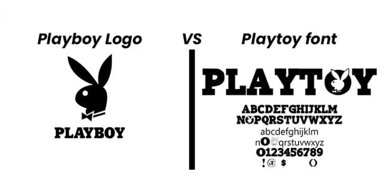 Comparison between Playboy Logo and Playtoy Font
