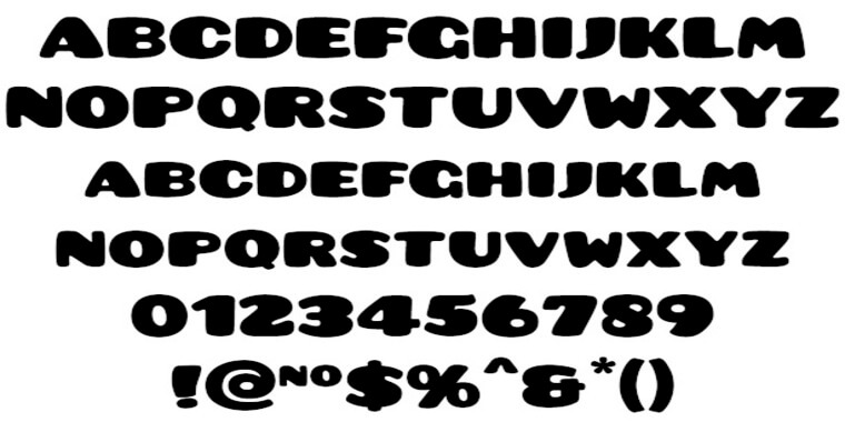 Letters Overview of Pusab Font