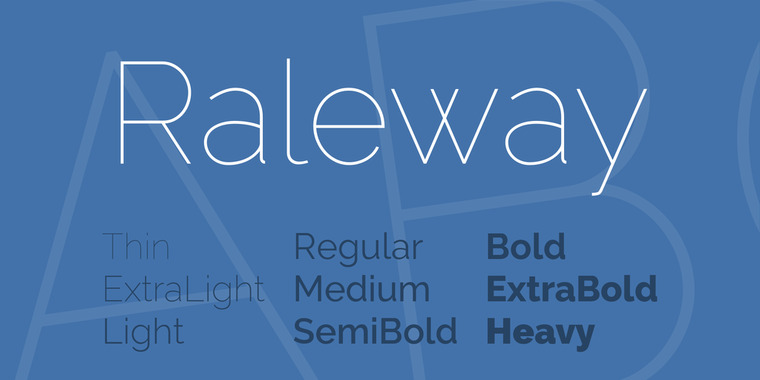 Weight and Styles of Raleway Font