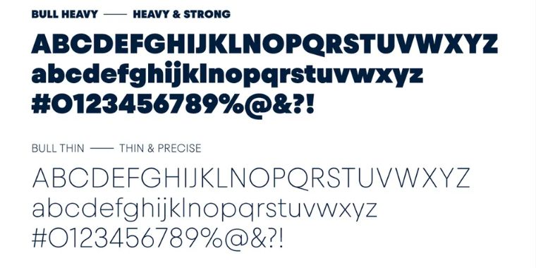 Letters Overview of Red Bull Font