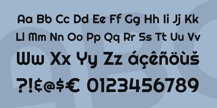 Letters Overview of Righteous Font