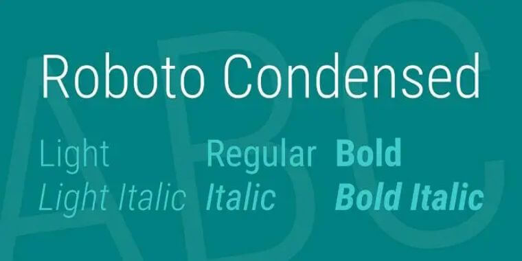Weight and Styles of Roboto Condensed Font