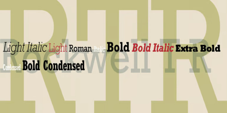 Weight and Styles of Rockwell Font