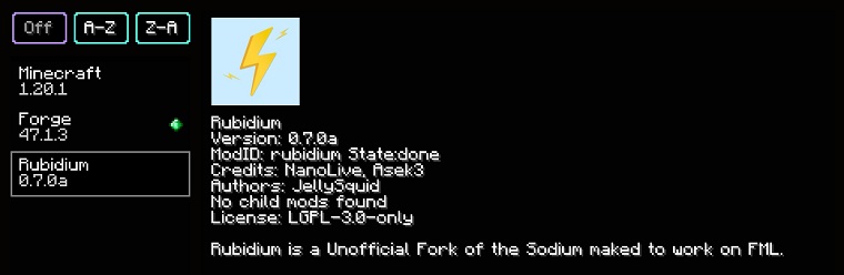 Rubidium Minecraft 1