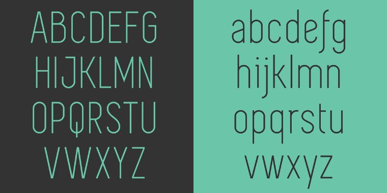 Letters Overview of SIMPLIFICA Font