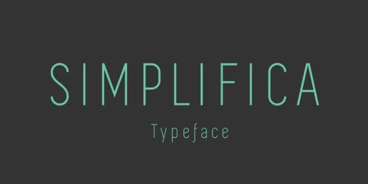 Appearance of SIMPLIFICA Font