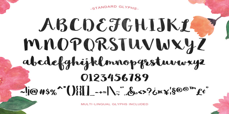 Letters Overview of Sophia Font