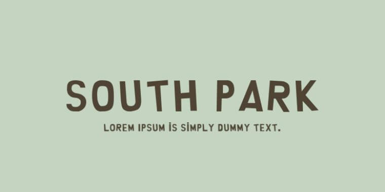 Appearance of South Park Font