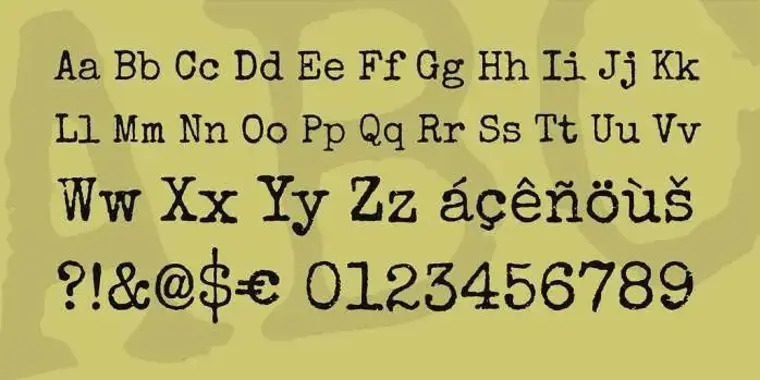 Letters Overview of Special Elite Font