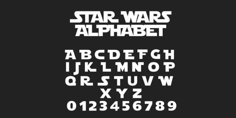 Letter Overview of Star Wars Font