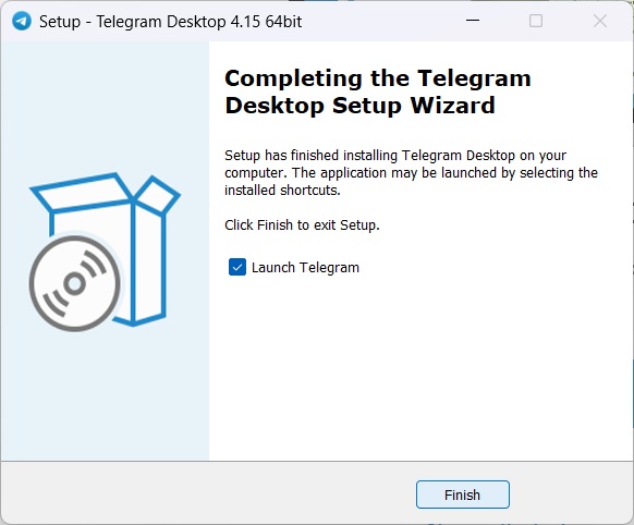 Telegram Desktop setup complete