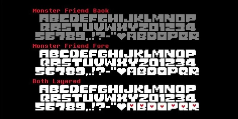 Undertale Font Letters