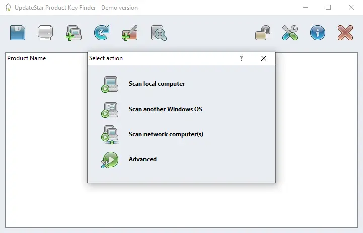 UpdateStar Product Key Finder 1