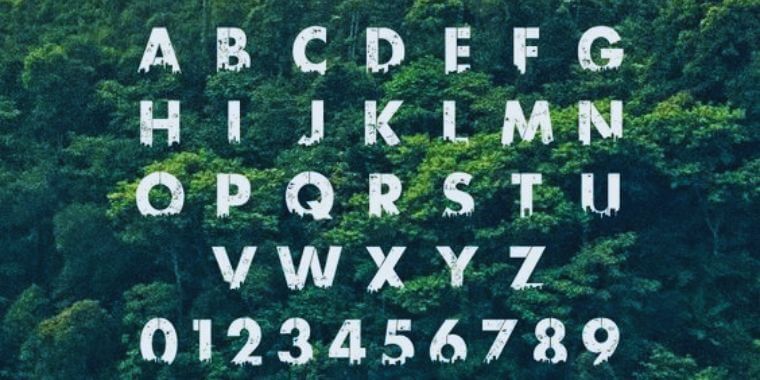 Letters Overview of Urban Jungle Font