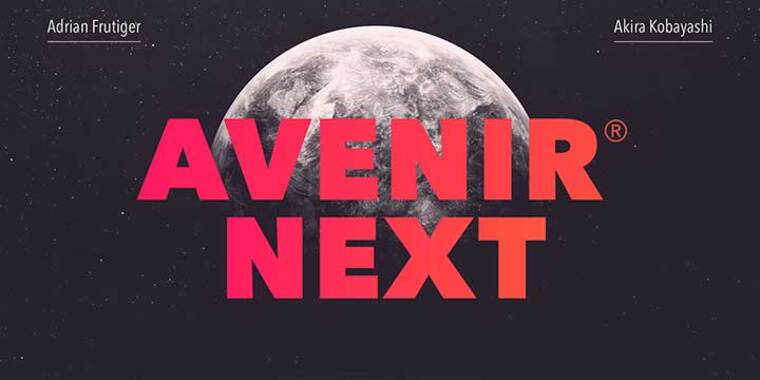 Appearance of Avenir Next Font