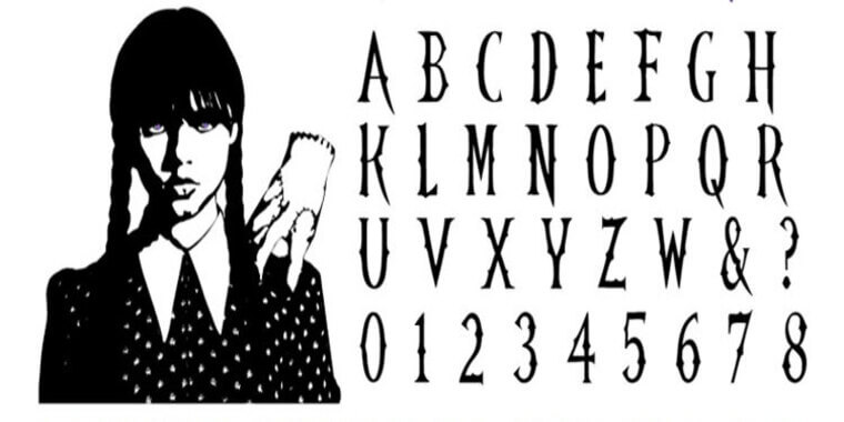 Wednesday Addams Font Free Download - Letroot