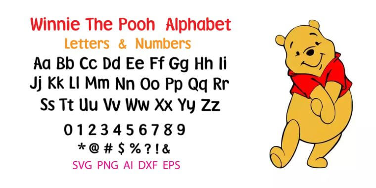 Winnie the Pooh Font Letters