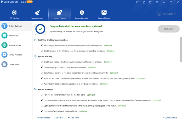 Wise Care 365 System Optimizer