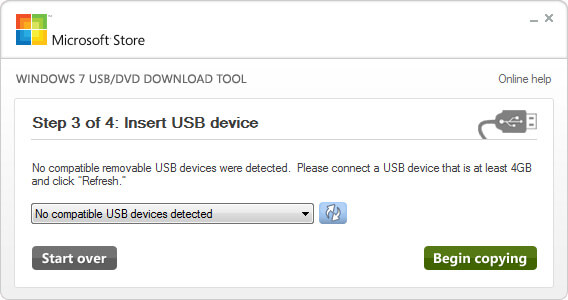 Insert USB device Insert USB device