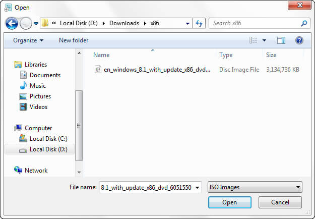browse windows 7 iso file to open browse windows 7 iso file to open