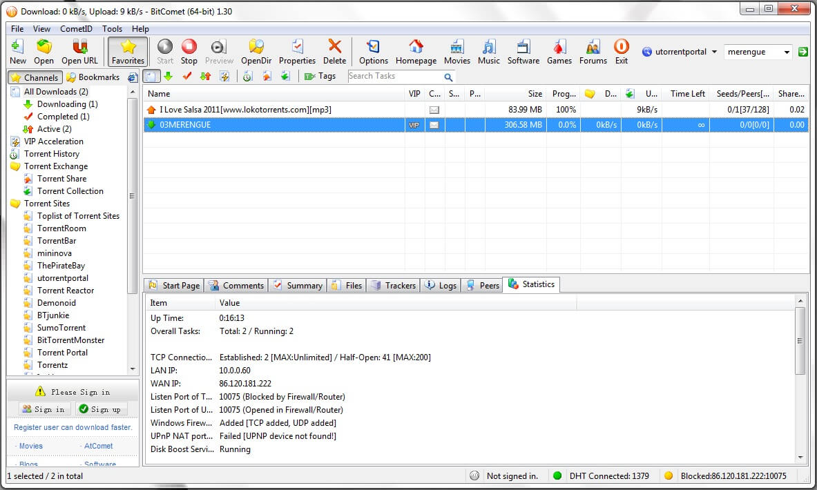 Bitcomet - A Free C++ Bittorrent Download Client