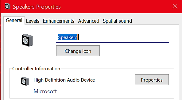 Windows 10 Equalizer - Speaker settings