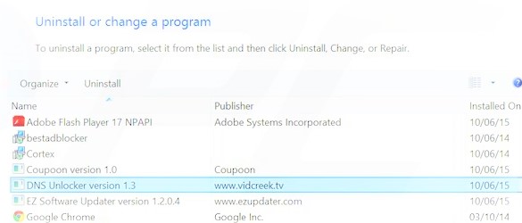 DNS Unlocker removal tool