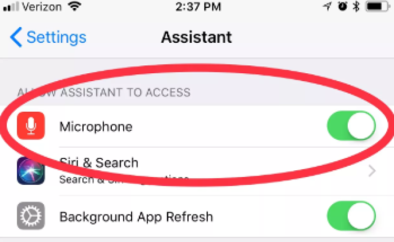 turn off google assistant on iphone/ipad