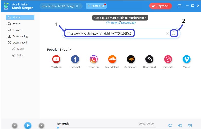 Download MP3 with AceThinker Music Keeper for Windows