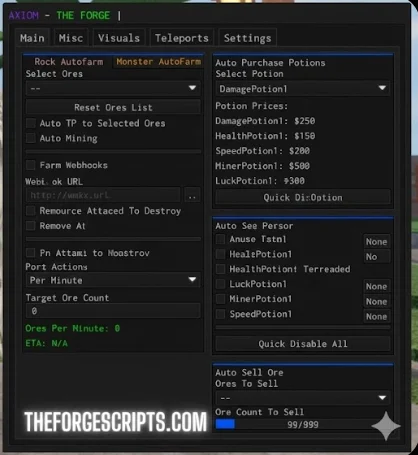 Axiom Hub Script Features