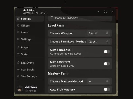 [KEYLESS] Blox Fruits 4479 Hub – AutoFarm Level Fruits PvP