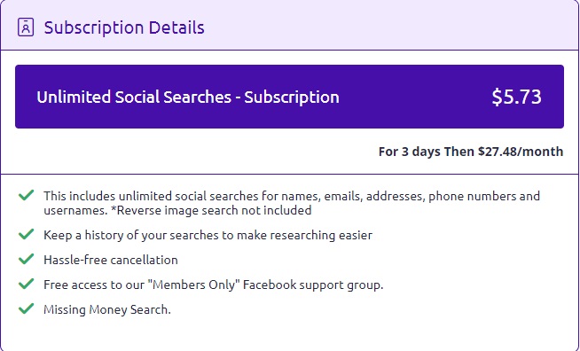 Buy subscription plan to Track location with phone number by using Socialcatfish