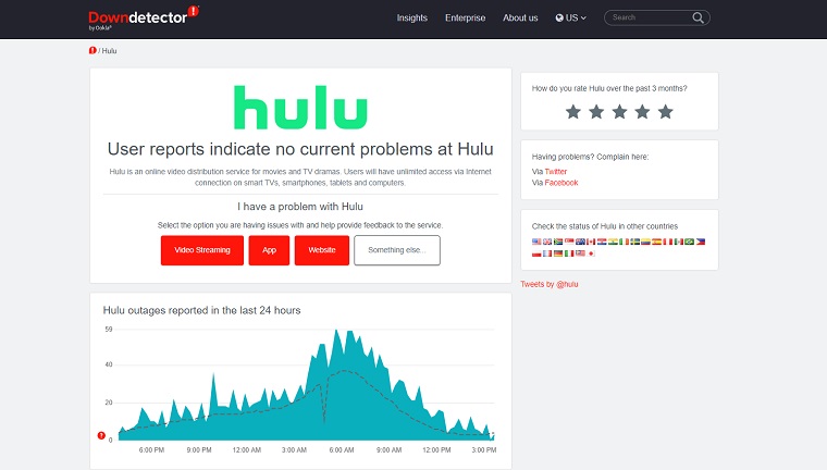 Check Hulu Server Status to fix Hulu Error Code RUNUNK13.