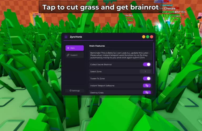 ZyroYonk Hub Script | Auto Collect Secret, Instant Teleport, Tween Zone You Want