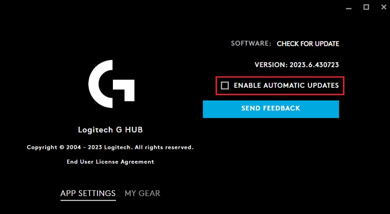 Disabling automatic updates for Logitech G HUB