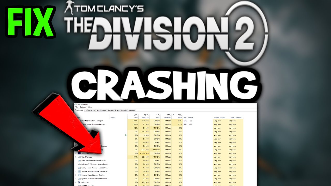 Division 2 keeps crashing and freezing on pc